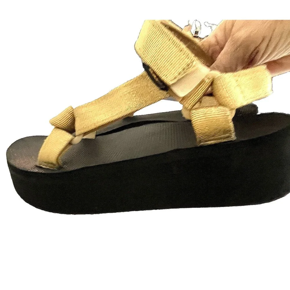 Teva Sandals Midform Universal #1090969 Metallic Champagne Adjust Sz 9 EVA Sole